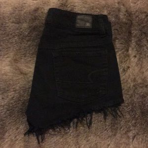 American Eagle black “High-Waisted Short Shorts”